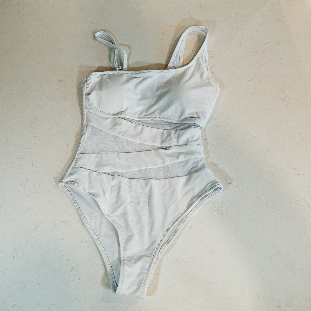 Women's Sexy One Piece Bathing Suits Slimming One Shoulder Mesh Small